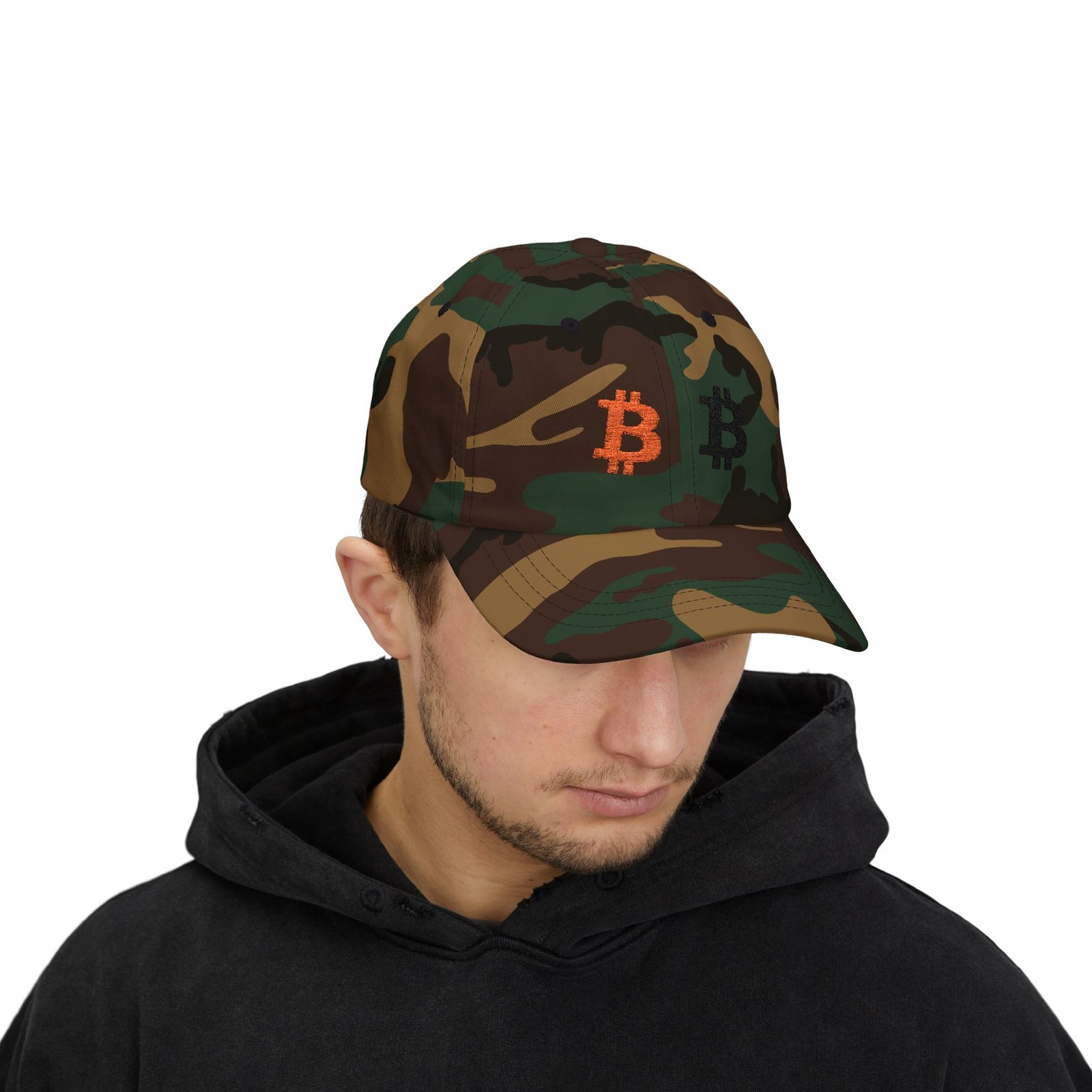 - Bitcoin Dual Logo Dad Cap — Crypto Embroidered Baseball Hat - NoowAI Shop Bitcoin Dual Logo Dad Cap — Crypto Embroidered Baseball Hat - Image 27
