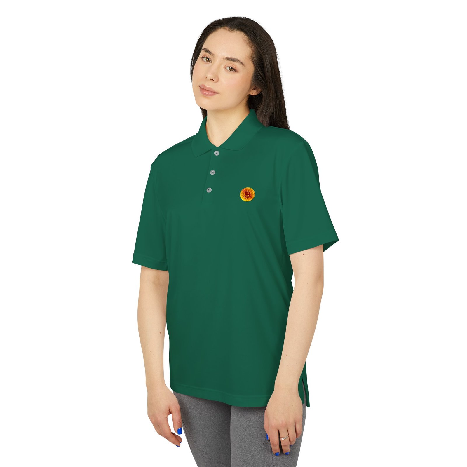 - adidas® Bitcoin logo Embroidered Sunflower Polo Shirt — Minimal Floral Logo Performance Polo - NoowAI Shop adidas® Bitcoin logo Embroidered Sunflower Polo Shirt — Minimal Floral Logo Performance Polo - Image 27