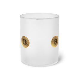 Bitcoin Coin Frosted Glass Mug — Crypto Coffee Cup