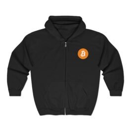 Bitcoin Logo Full Zip Hoodie – Unisex Heavy Blend Sweatshirt