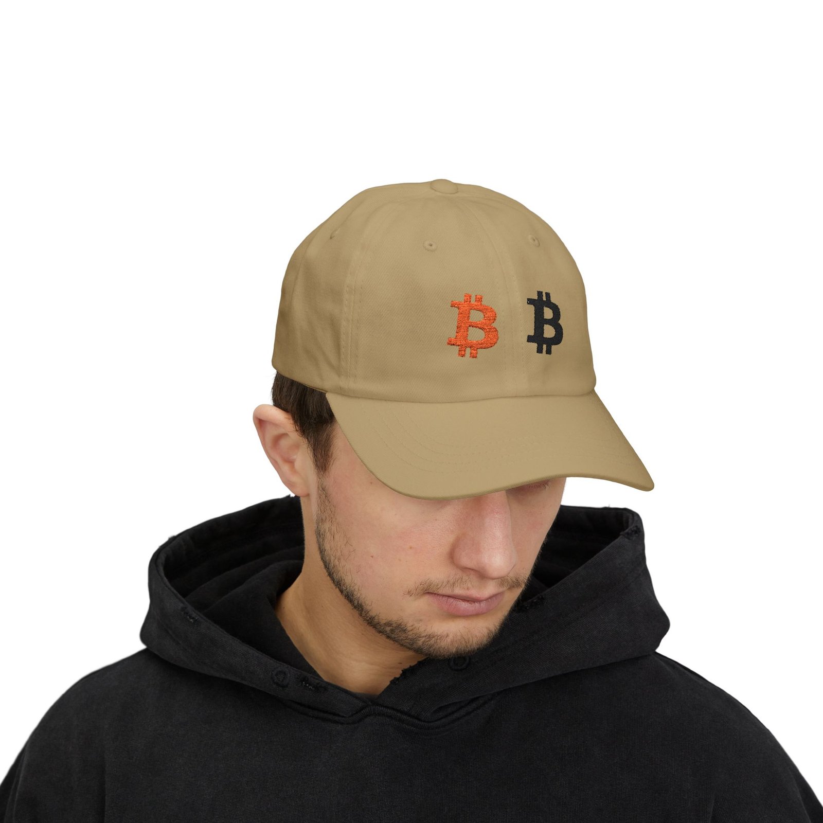 - Bitcoin Dual Logo Dad Cap — Crypto Embroidered Baseball Hat - NoowAI Shop Bitcoin Dual Logo Dad Cap — Crypto Embroidered Baseball Hat - Image 21