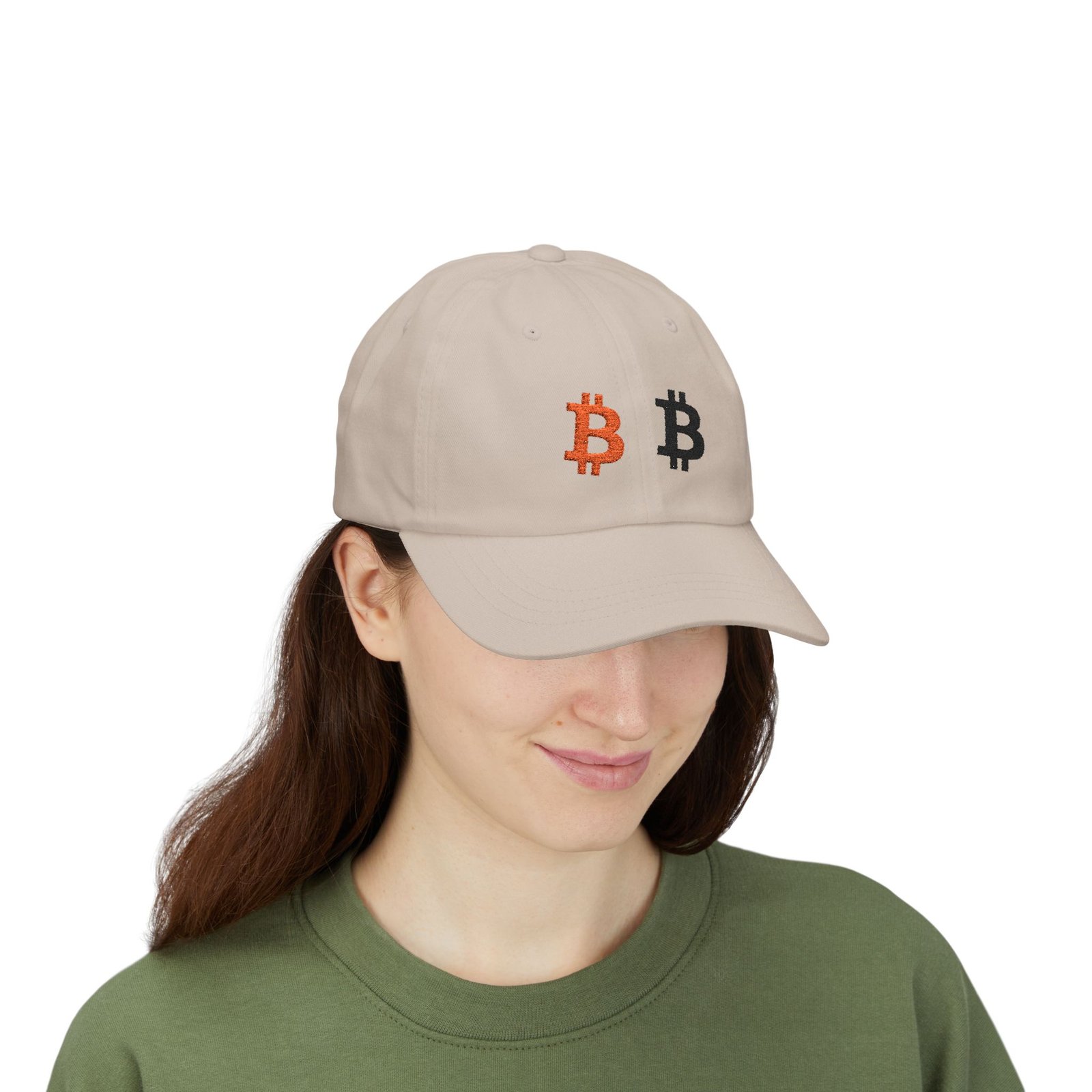- Bitcoin Dual Logo Dad Cap — Crypto Embroidered Baseball Hat - NoowAI Shop Bitcoin Dual Logo Dad Cap — Crypto Embroidered Baseball Hat - Image 17