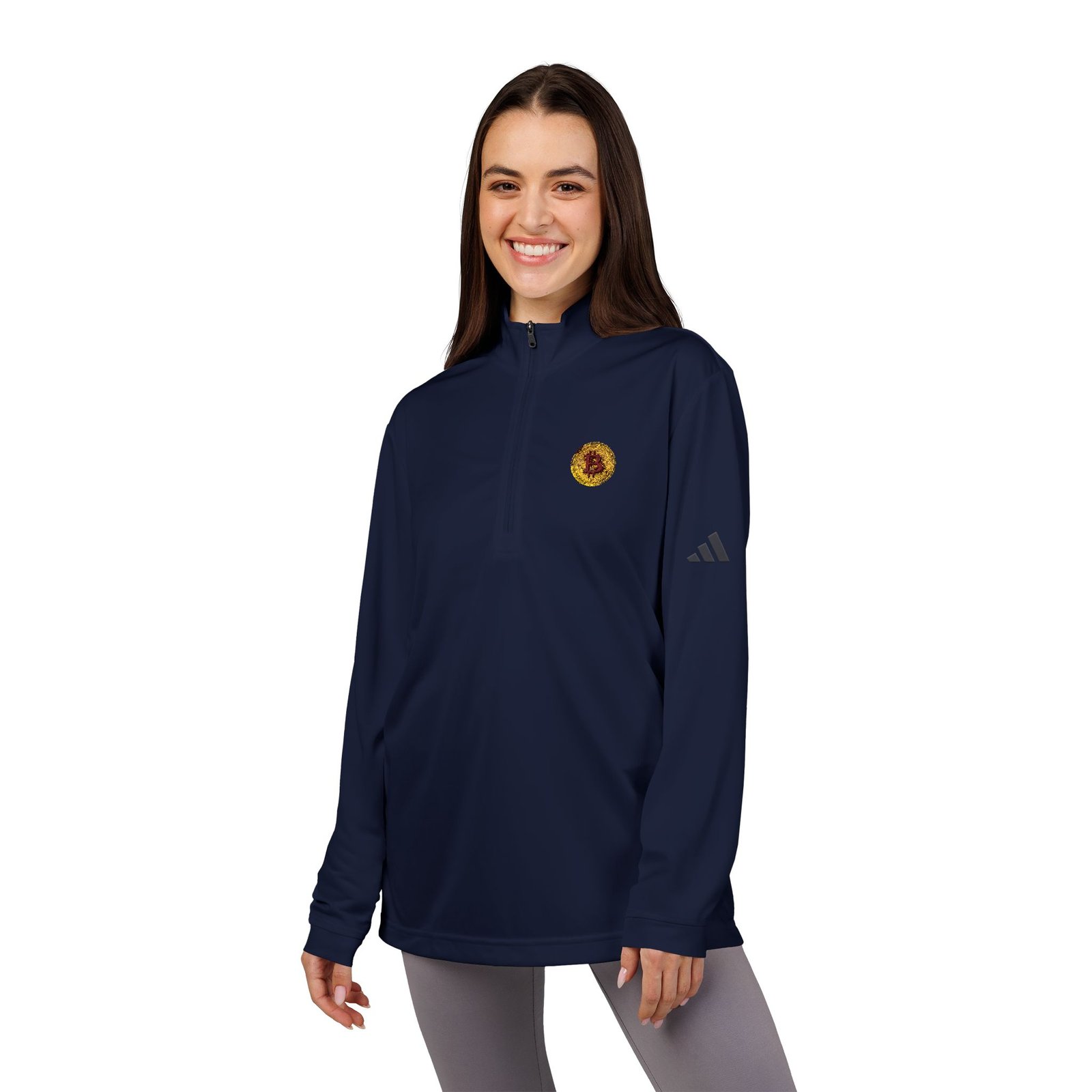 - Bitcoin adidas® Embroidered Sunflower Quarter-Zip Pullover (BTC Logo) — White Athletic Lightweight - NoowAI Shop Bitcoin adidas® Embroidered Sunflower Quarter-Zip Pullover (BTC Logo) — White Athletic Lightweight - Image 23