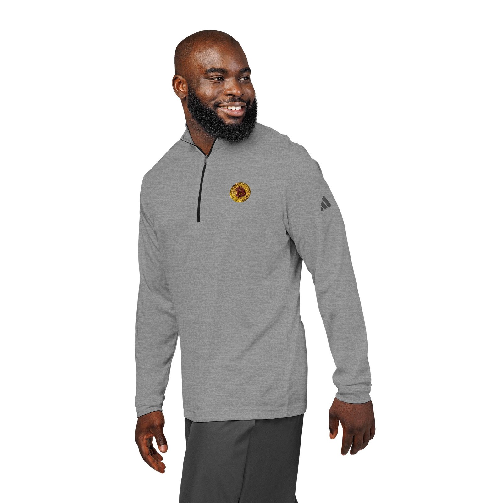 - Bitcoin adidas® Embroidered Sunflower Quarter-Zip Pullover (BTC Logo) — White Athletic Lightweight - NoowAI Shop Bitcoin adidas® Embroidered Sunflower Quarter-Zip Pullover (BTC Logo) — White Athletic Lightweight - Image 16