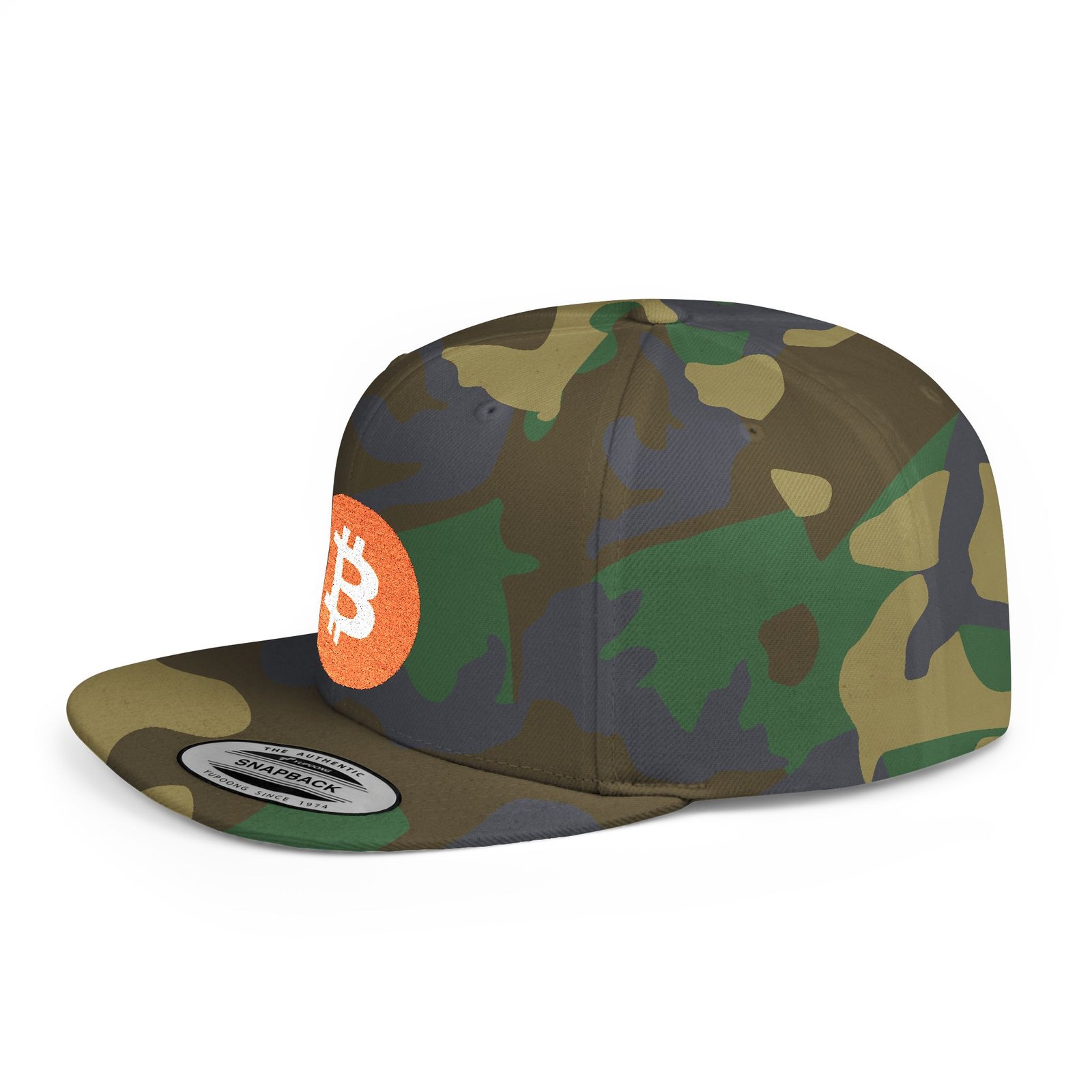 - Bitcoin Flat Bill Snapback Hat - NoowAI Shop Bitcoin Flat Bill Snapback Hat - Image 15