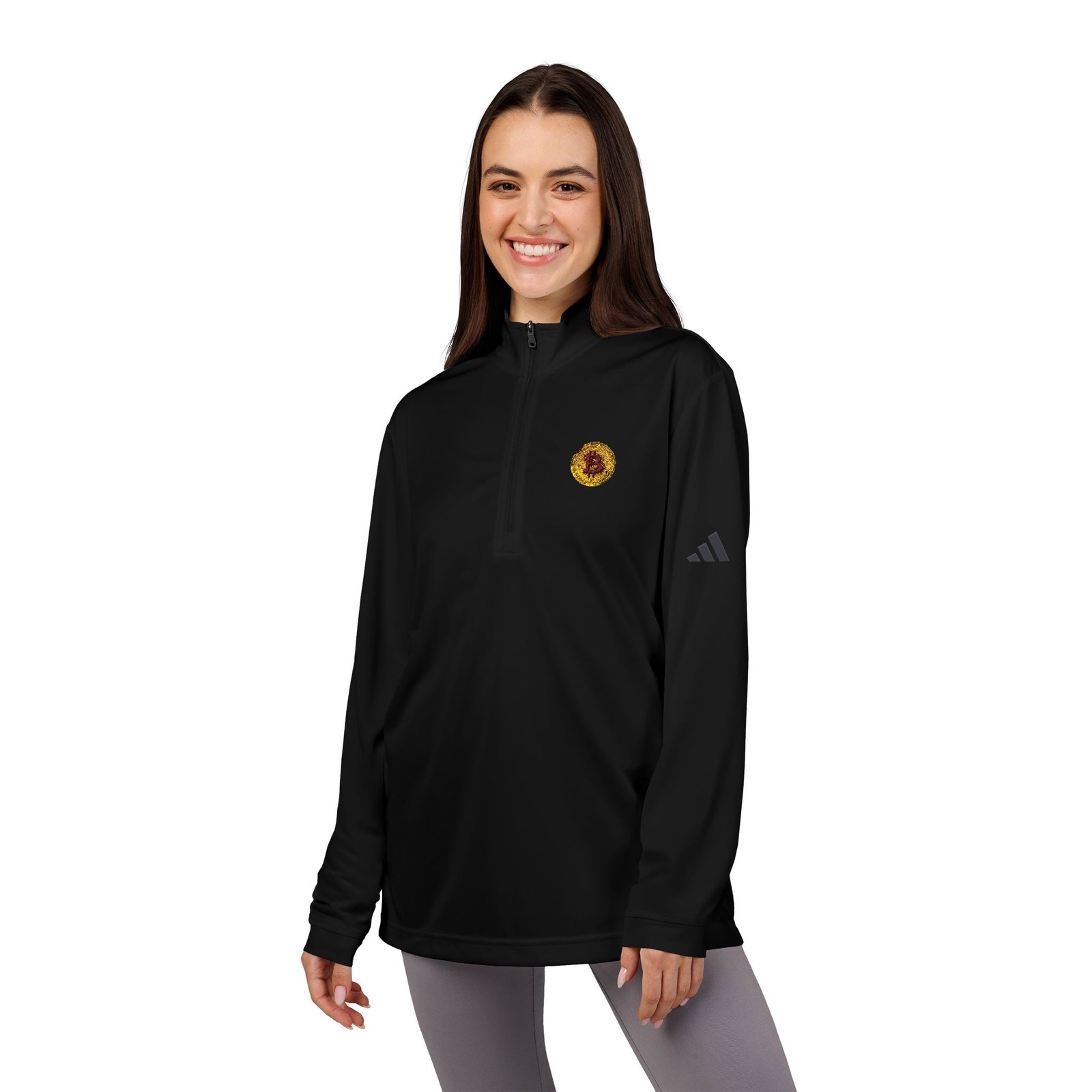 - Bitcoin adidas® Embroidered Sunflower Quarter-Zip Pullover (BTC Logo) — White Athletic Lightweight - NoowAI Shop Bitcoin adidas® Embroidered Sunflower Quarter-Zip Pullover (BTC Logo) — White Athletic Lightweight - Image 32